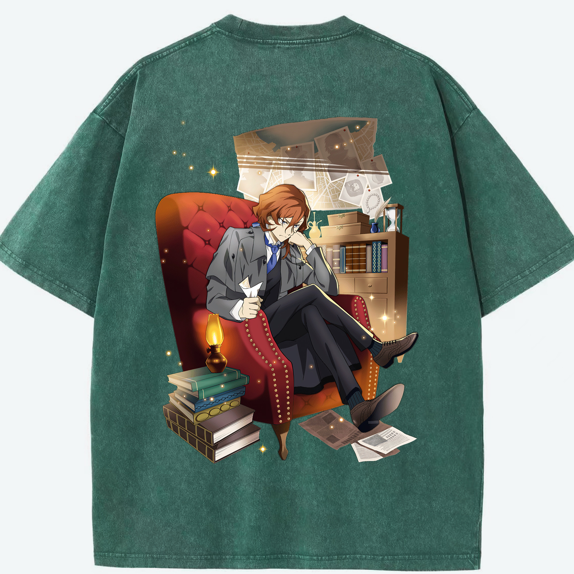 （画像用） 文豪ストレイドッグス Bungo Stray Dogs 綿100% ヴィンテージ風 半袖Tシャツ（背面プリント）